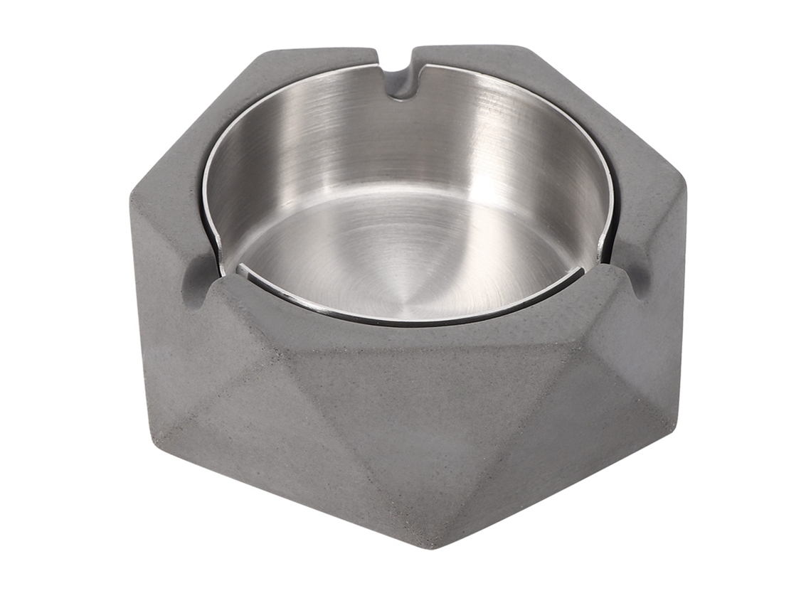 Cinzeiro de cimento, estilo nórdico, geométrico, metal interno, sala de estar S/MARCA