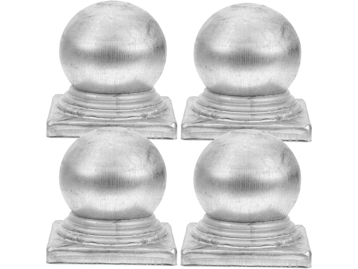 Conjunto De 4 Tampas Metálicas Redondas Para Postes De Cerca, Capa Protetora Para Corrimãos Redondos