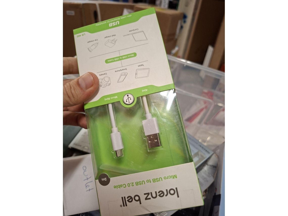 Cabo LORENZ BELL LB 482 (Outlet Caixa Aberta - Universal - Micro USB - Branco)