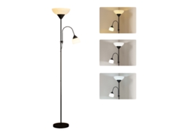 Luminária De Chão Com Design Mãe E Filho, Alta Com 3 Temperaturas De Cor E Haste Flexível, Preta.