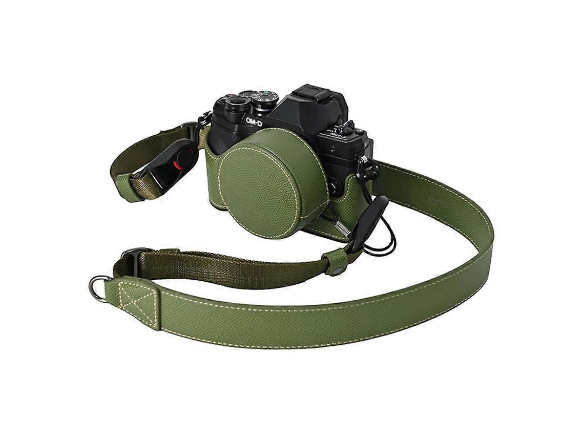 Bolsa De Couro Para Câmera, Meio Corpo, Com Capa Para Lente, Alça De Ombro G Para Olympus Om D E M10 Mark Iv Multicolorida Brilvibera