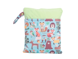 Mali bolsa de Fraldas com Duas Fechaduras Zipper para Bebê, Design Animado, Armazenamento Úmido e Seco