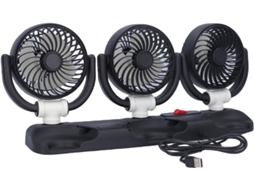Ventilador Veicular Srliya Com 3 Cabeças, Rotação De 360 ​​graus, Alimentação Usb, Velocidade Ajustável, Dobrável, Com
