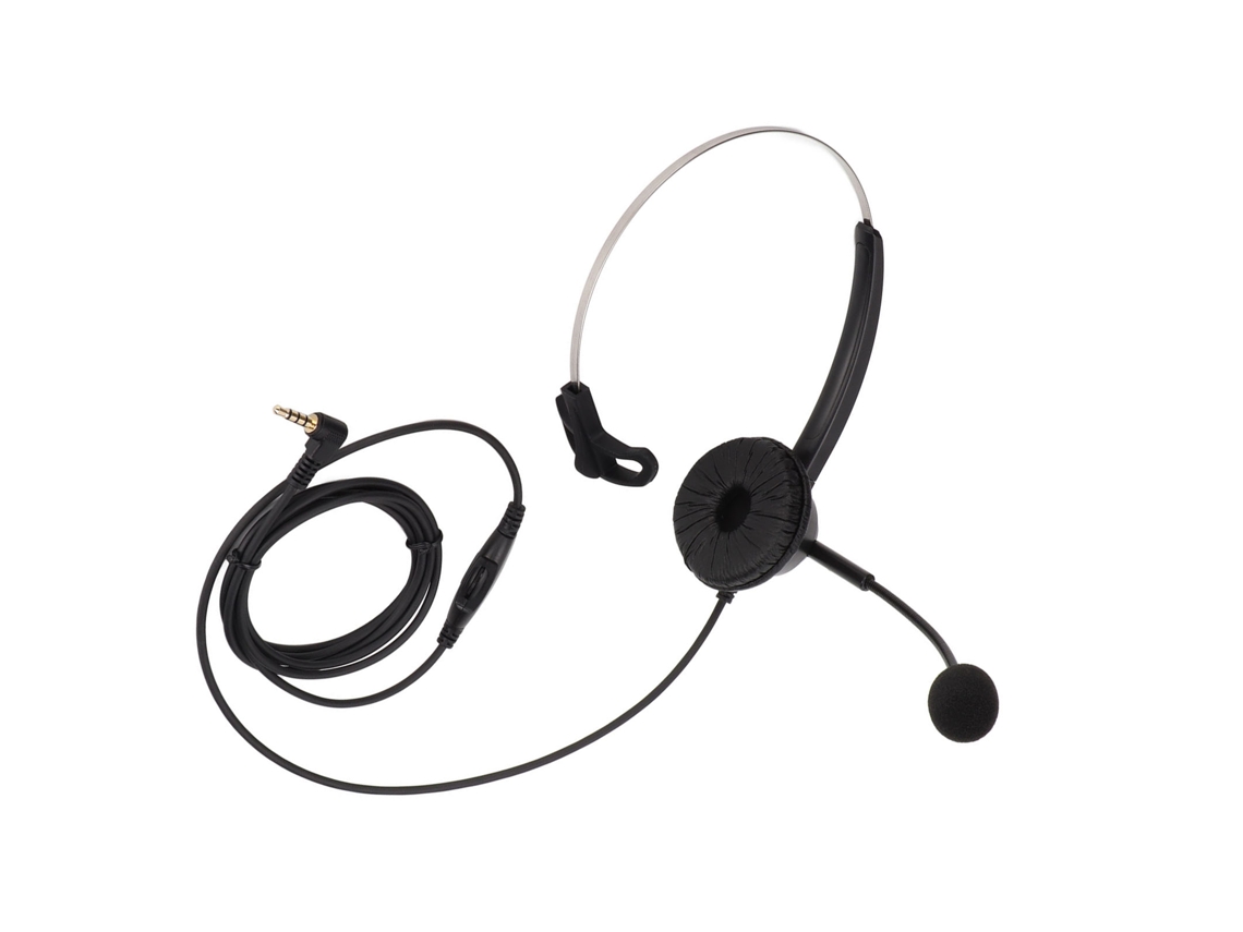 Auriculares Monoaurales H360 3.5va Con Cancelación de Ruido, Control de Volumen Y Conector de 3,5 Mm, Color Negro.