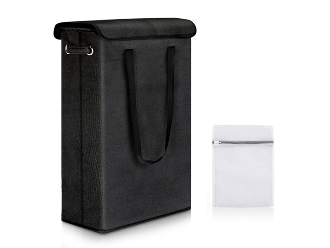 Cesto De Roupa Dobrável, Cesto De Lixo Dobrável Com Tampa, Cestos De Armazenamento De Roupa, Preto