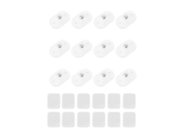 12 Rodas Caster Autoadesivas Mini Rotativas Aço Inox Brancas