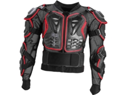 Equipamento de proteção para motociclismo, vermelho, tamanho GG, estrutura rígida, acolchoado.