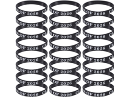 24 Pulseiras de Silicone para Formatura 2026 - Pulseiras Elásticas para Estudantes, Ideais para Eventos e Decorações Escolares