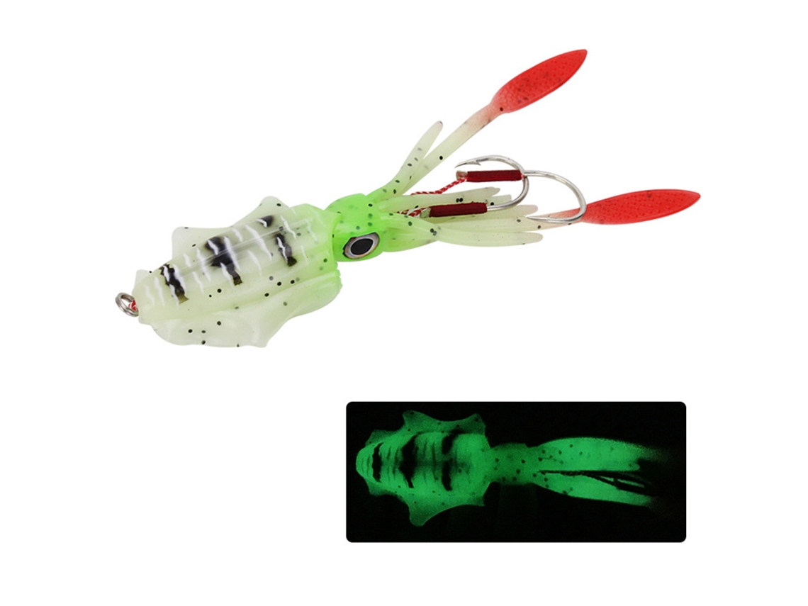Isca de Pesca com Chumbo Lula Luminosa, Simulada