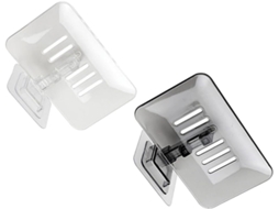 Conjunto de 2 Saboneteiras Parede em Plástico Pp, Pretas, com Sistema Drenagem, Ideais para Banheiro CHABERLU