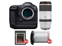 Eos R3 + Rf 100 500mm F/4.5 7.1 L Is Usm + 3 Sandisk 128gb Extreme Pro Cfexpress Type B + 3 Canon Lp e19 + Ebook Pricedirect CANON