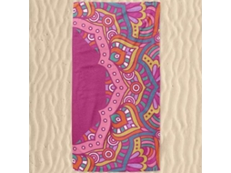 Toalha De Praia Microfibra Meia Mandala Rosa