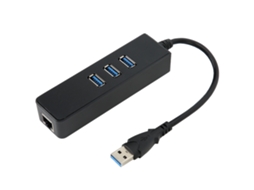 Hub De Adaptador De Rede (3 Portas Usb 3.0, Conexão Ethernet Gigabit)