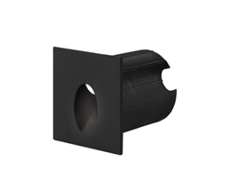 Mini Spot Led Wall Vector D Quadrado Preto 2W 3000K Ip65 BRAYTRON