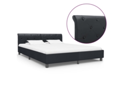 Estrutura De Cama 180x200 Cm Couro Artificial Preto