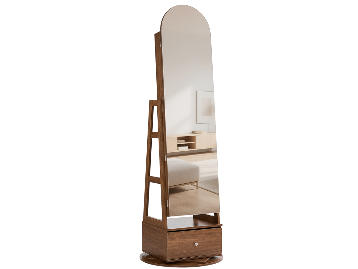 Vitrine Giratória Para Joias Succebuy 360 Graus Espelho De Corpo Inteiro 550 X 550 X 1655 Mm
