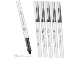 Conjunto De 6 Canetas Ponta Fina Com Design Universal, 0,5 Mm, Corpo