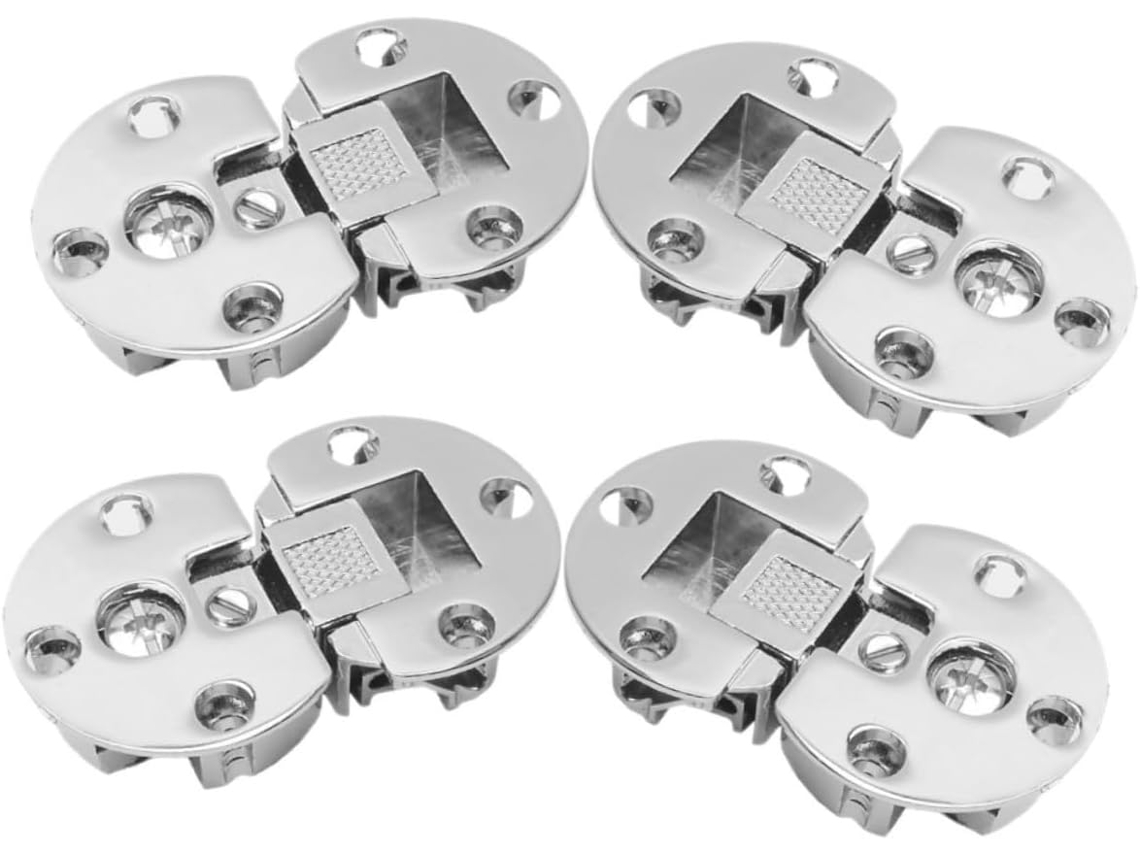 Conjunto De 4 Dobradiças Ajustáveis E Ocultas Para Portas Armários,