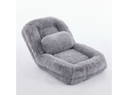 Cama Com Design De Sofá, Cadeira Gamer Ajustável Em 5 Níveis, Ideal Para Relaxamento E Meditação Em Cinza Claro.