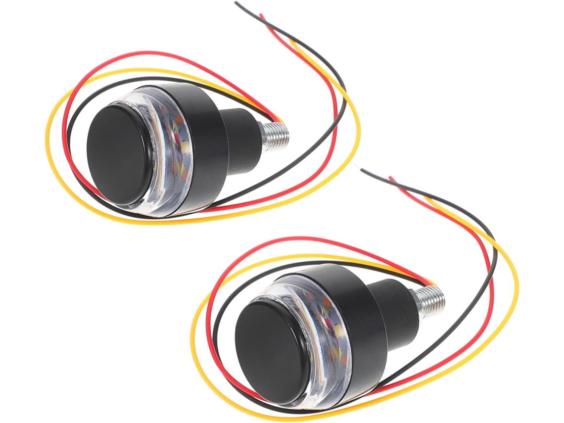 Luzes De Sinalização Led Para Motocicleta, Indicadores De Extremidade Guidão Em Plástico Preto, À Prova D Água, Fácil