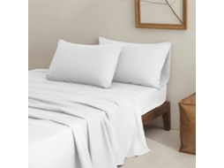 Conjunto Lençóis 4 Peças Lençol De Baixo 137x190*26cm Lençol De Cima 205*243cm Fronhas 76x50cm Microfibra Branco Hexinyigjly