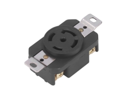 Tomada Industrial de 5 Furos com Contatos Latão, Tomada com Trava, Padrão Americano 30a 120, 208v BRILVIBERA