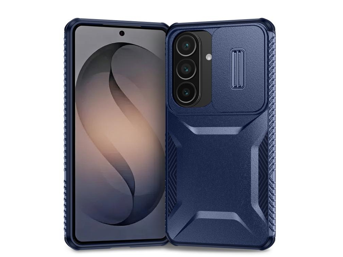 Capa Para Samsung Galaxy S26 Plus, Capa À Prova De Choque Com Tampa Deslizante Para Lente (azul) Digitallab