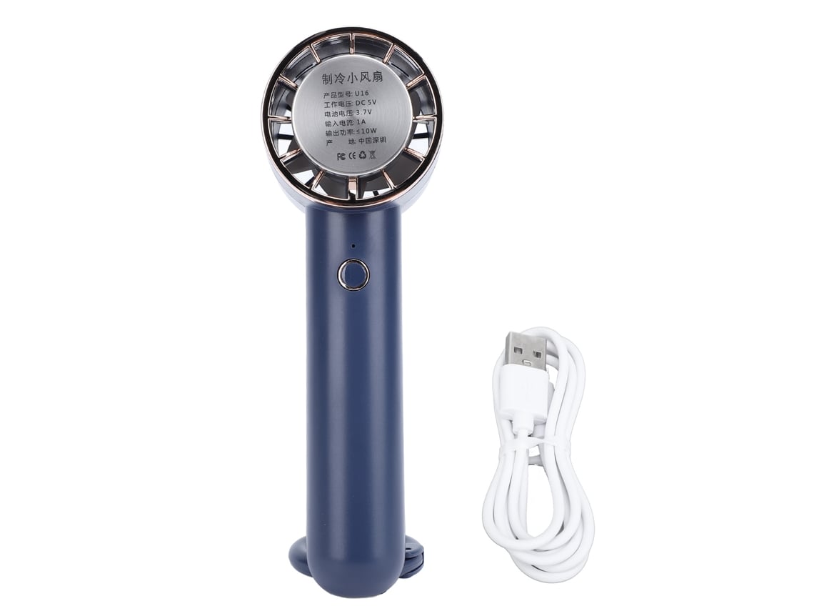 Ventilador Portátil de Resfriamento com Compressa Fria USB Mini Mão Mesa para Ar Livre, Hiking Azul Marinho