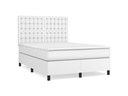 Box Spring Bed, Box Spring Beds Vidaxl Branco Couro Artificial (140 X 190 Cm)