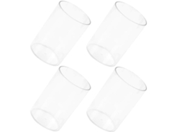 Conjunto Stobaza com 4 Porta lápis Redondos e Transparentes de 10 Cm, Multiuso para Guardar Pincéis Maquiagem