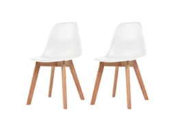 Vidaxl Cadeiras De Jantar 2 Pcs Plástico Branco