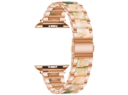 Compatível Com Apple Watch, Huawei Gt6, Xiaomi Band 10pro, Redmi, Iwatch, Pulseira De Liga Metálica E Resina, Ouro Rosa
