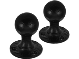 Conjunto De 2 Puxadores Redondos Ferro Fundido Preto Para Porta Celeiro, 8, 1x 6, 1cm 3, 2x 2, 4 Polegadas, Com Pegada