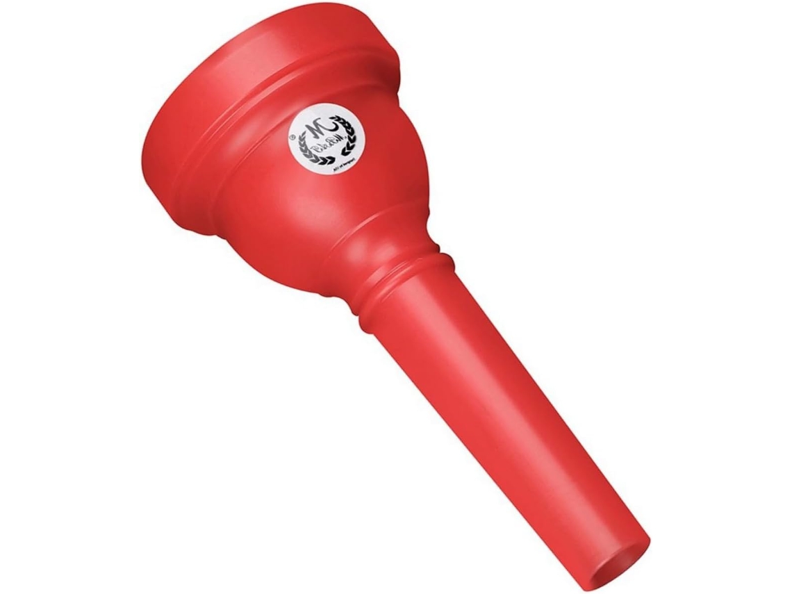 Bocal de trombone prático, ideal para iniciantes, com acabamento brilhante e textura que proporciona mais conforto.