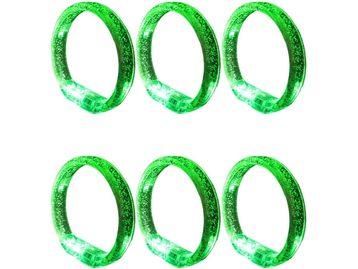 6 Pulseiras Luminosas Coloridas Para Festa, De Plástico Luminosas,
