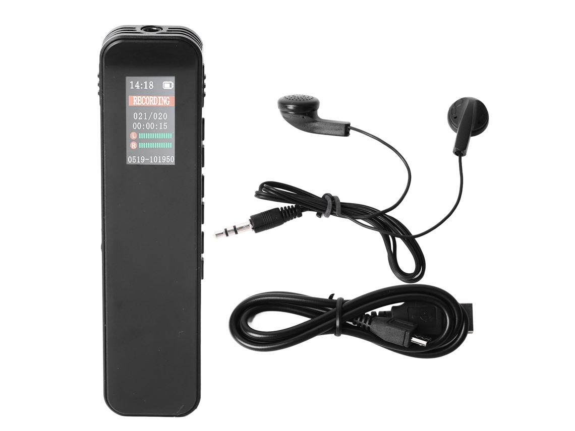 Mali gravador de Voz Digital Portátil 64g Gravador de Som para Aulas Reuniões Mp3 Player com Alto Falante Integrado
