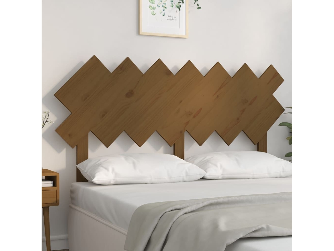 Vidaxl Cabeceira De Cama 141x3x80,5 Cm Pinho Maciço Castanho Mel