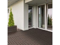 Azulejo Encaixe Terraço 30x30cm 9 Peças 0,81m² Drenagem Varanda Piso Marrom