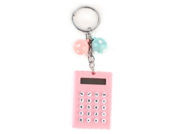 Calculadora Portátil Mini Estilo Biscoito com Chaveiro Rosa | S/MARCA