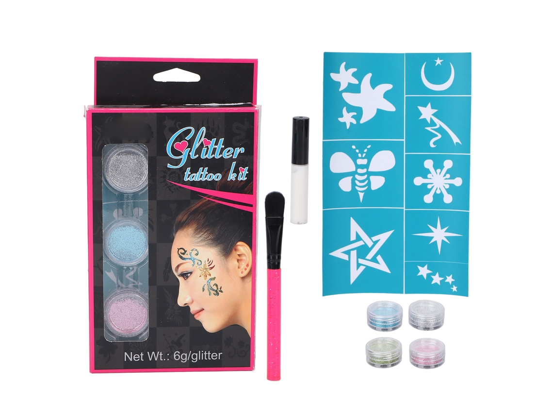 Glitter Pod 4 Núcleos para Rosto e Corpo com Modelo de Cauda