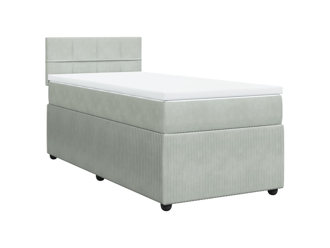 Box Spring Bed, Box Spring Beds Vidaxl Cinzeto Veludo (90 X 190 Cm)
