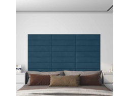 Vidaxl Cabeceira De Parede 12 Pcs Azul Veludo