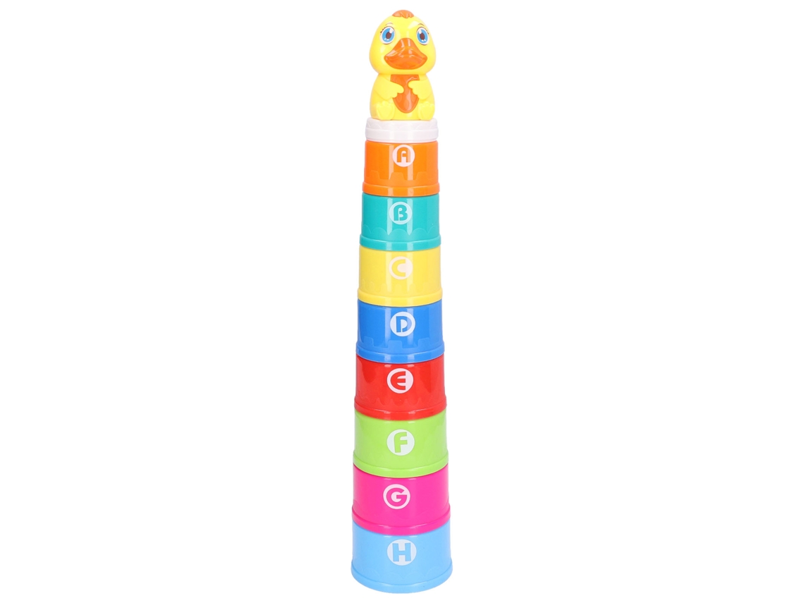 Primerox xícaras de Empilhar para Bebê Brinquedo Educativo Crescimento com Patinhos Números Letras