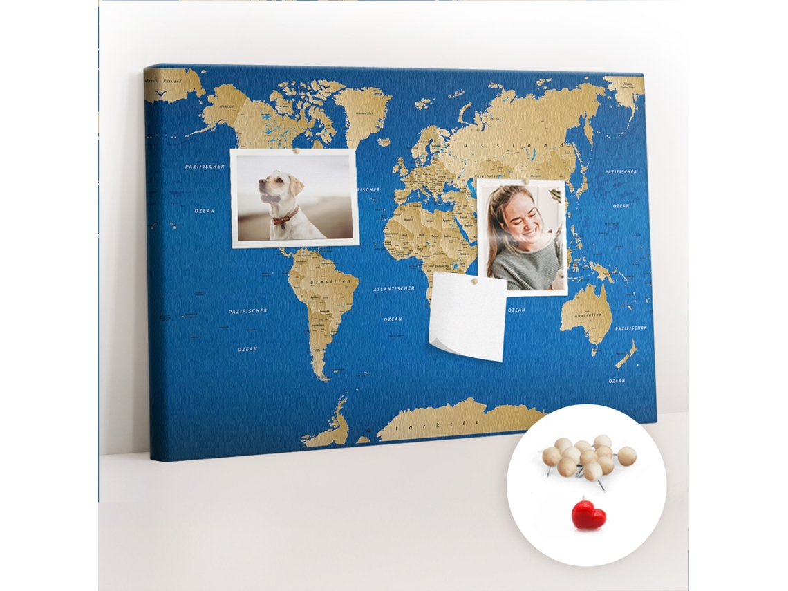 Lousa De Cortiça Países Do Mundo Para O Corredor Espelharte (60x40 Cm)
