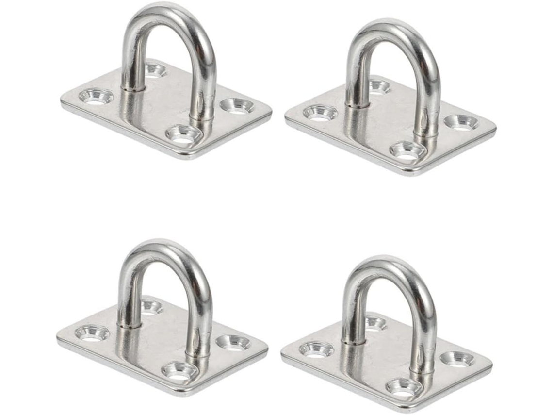 Aboofan Conjunto De 4 Suportes Teto Em Aço Inoxidável Com Placas Quadr