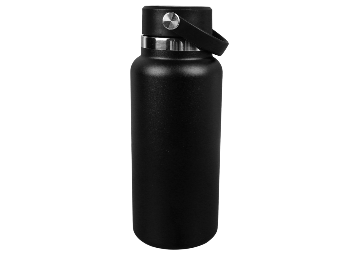 Garrafa Isolada Aço Inox 304 32oz Preta Outdoor