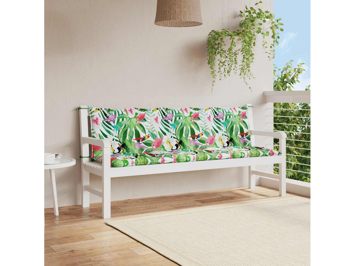 Vidaxl Almofadões Para Bancos De Jardim 2 Pcs Tecido Oxford Multicor