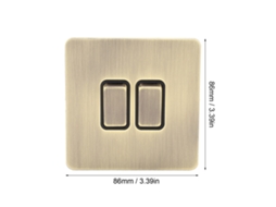 Laxiscreed Interruptor 2-vias Com Acabamento Em Bronze E Design Elegante Para Decoração