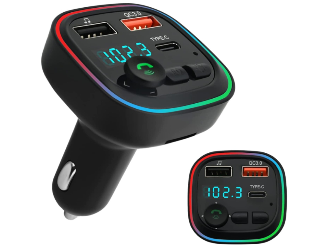 Transmissor Fm Bluetooth para Carro Carregamento Rápido Reprodutor de Música Compatível com Cartão Tf/Disco Usb YIZHOOD