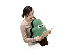 Almofada de Pelúcia em Forma de Árvore com Olhos Grandes, Decoração Criativa para Casa e Sofá, Brinquedo Fofo, Verde Escuro CHABERLU